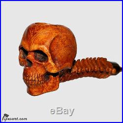 Charming Work Of Art Smooth Skull Smoking Pipe Kit-customized Box-master Gechev