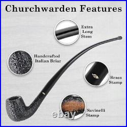 Churchwarden Pipe Italian Hand Crafted Long Stem Pipe, Wooden Long Pipe, Cl