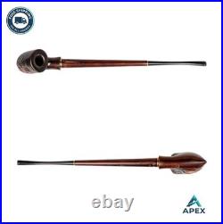 Churchwarden Tobacco Pipe 13.4 Inch Pear Wood Acrylic Fishtail Stem Hand Carved