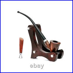 Churchwarden wooden smoking tobacco gandalf pipe set with tamper and stand