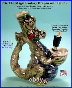 Classic 70s Style Pete Magic Dragon Ceramic Rumph Water Hookah Tobacco Bong Pipe