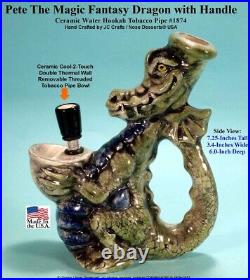 Classic 70s Style Pete Magic Dragon Ceramic Rumph Water Hookah Tobacco Bong Pipe