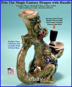 Classic 70s Style Pete Magic Dragon Ceramic Rumph Water Hookah Tobacco Bong Pipe