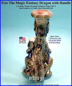 Classic 70s Style Pete Magic Dragon Ceramic Rumph Water Hookah Tobacco Bong Pipe