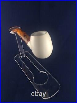 Classic smooth meerschaum pipe, Easy to smoking meerschaum pipe, Hand made