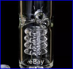 Clear Glass Bong 15 Water Smoking Pipe & Blue Ash-catcher Hookah 5mm Thick