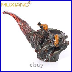 Collectable Rustic Tobacco Pipe Cumberland Stem Freehand Pipe For Collection