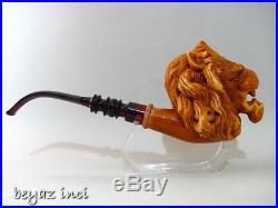Collectible Angry Lion Meerschaum Smoking Pipe Pfeife Pipa By Kenan