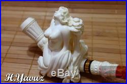 Collectible Artwork Beautiful Lady Meerschaum Smoking Pipe By H Yavuz