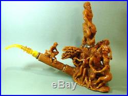 Collectible Artwork Mythological Pan (god) Meerschaum Smoking Pipe By Karahan