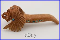 Collectors tobacco pipe hand carved briar unique one of a kind art skull