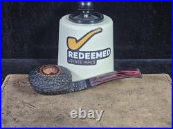 Corey Abb Brown Rusticated Squat Bulldog American Tobacco Pipe