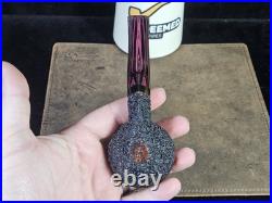 Corey Abb Brown Rusticated Squat Bulldog American Tobacco Pipe