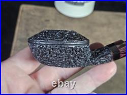 Corey Abb Brown Rusticated Squat Bulldog American Tobacco Pipe