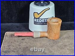 Corey Abb Brown Smooth Poker with Horn Artisan Tobacco Smoking Pipe
