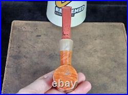 Corey Abb Brown Smooth Poker with Horn Artisan Tobacco Smoking Pipe