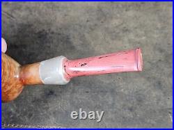 Corey Abb Brown Smooth Poker with Horn Artisan Tobacco Smoking Pipe