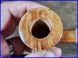 Corey Abb Brown Smooth Poker with Horn Artisan Tobacco Smoking Pipe