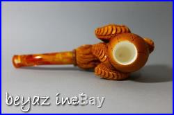 Cracked Egg Wild Eagle's Claw Meerschaum Smoking Pipe Pfeife Handmade By Karahan