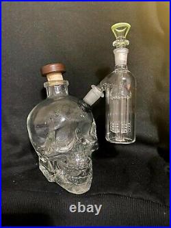 Crystal Head Water Pipe Heavy Glass Bong 12'' Smoking Pipe with Ash Catcher