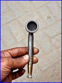Custom Handmade Damascus Steel Collectible Smoking Pipe with Ashtray GIFT 4 HIM
