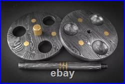 Custom Handmade Damascus Steel Collectible Smoking Pipe with Steel Holder Sheath