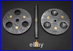 Custom Handmade Damascus Steel Collectible Smoking Pipe with Steel Holder Sheath