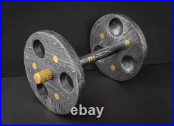 Custom Handmade Damascus Steel Collectible Smoking Pipe with Steel Holder Sheath