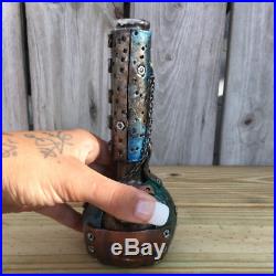 Custom Handmade Steampunk 6 Water Pipe Bong Glass Tobacco Bubbler Smoking Vase