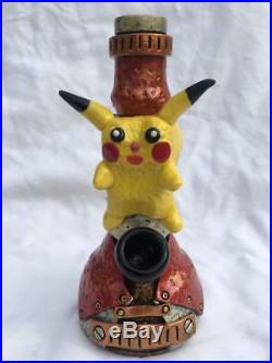 Custom Handmade Steampunk 7 Pikachu Water Pipe Glass Bubbler Smoking Pokemon