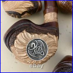 DIFFICULT HAND CARVED Handmade Wooden Tobacco Smoking Pipe for 9 mm STALIN