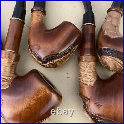 DIFFICULT HAND CARVED Handmade Wooden Tobacco Smoking Pipe for 9 mm STALIN