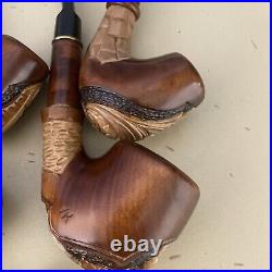 DIFFICULT HAND CARVED Handmade Wooden Tobacco Smoking Pipe for 9 mm STALIN