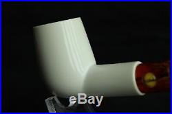 DOUBLE STEM Block Meerschaum Smoking Tobacco Pipe Pipa Pfeife + CASE AGV-2622