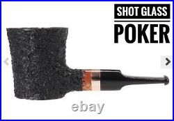 Dagner Shot Glass Poker Black Rusticated tobacco pipe briar new unsmoked