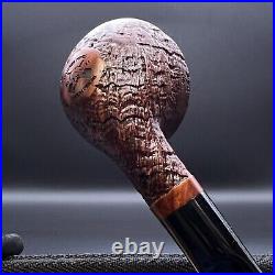 Dagner Squat Bulldog Sandblasted tobacco pipe briar new unsmoked