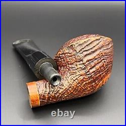 Dagner Squat Bulldog Sandblasted tobacco pipe briar new unsmoked