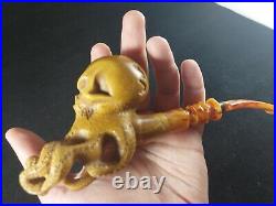Deadly octopus meerschaum pipe, smoking pipe, block meerschaum