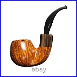 Deep Ruby Briar Wooden Tobacco Smoking Pipe Cumberland Stem Brandy Pipe Smooth