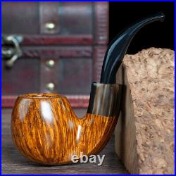 Deep Ruby Briar Wooden Tobacco Smoking Pipe Cumberland Stem Brandy Pipe Smooth