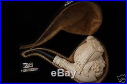 Deluxe Sultan Hand Carved Block Meerschaum Smoking Pipe in a fit CASE 5602 New
