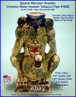 Demon Monster Fantasy Gremlin Ceramic Rumph Water Hookah Tobacco Pipe #1826 USA