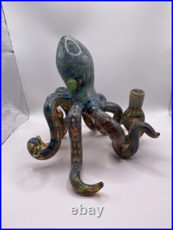 Detailed 8 Octopus Glass Blown Pipes Smoking