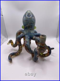 Detailed 8 Octopus Glass Blown Pipes Smoking