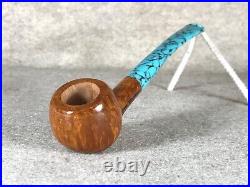 Don Warren Sm Prince Italian Briar Turquoise acrylic Tobacco Pipe DW1981