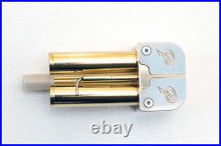 Double Barrel Shaka Brass Smoking Pipe Screenless Built-In Poker Proto Pipe 2.0