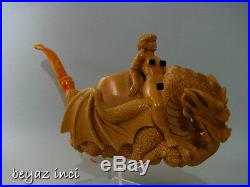 Dragon & Lady Collectible Meerschaum Smoking Pipe Pfeife Pipa By Karahan