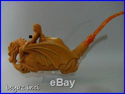Dragon & Lady Collectible Meerschaum Smoking Pipe Pfeife Pipa By Karahan