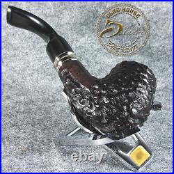 EXCLUSIVE HAND MADE & CARVED BRIAR wood smoking pipe MT BENT SADDLE JOUDA