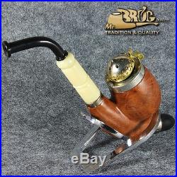 EXCLUSIVE HAND MADE & SMOOTH BRIAR wood smoking pipe QUEEN Kaiser style